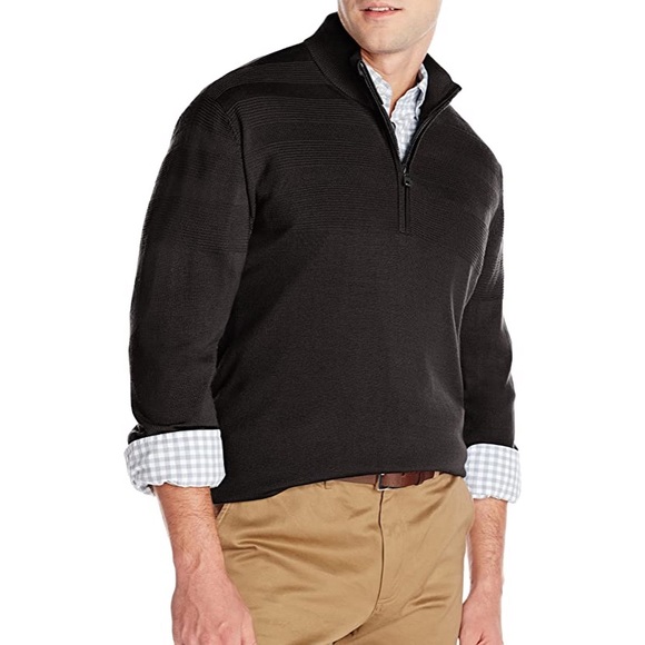 Cutter & Buck Black Douglas Quarter Zip Sweater